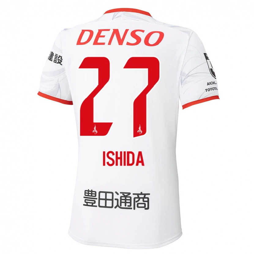 Danxen Femme Maillot Kakeru Ishida #27 Blanc Rouge Tenues Extérieur 2025/26 T-Shirt