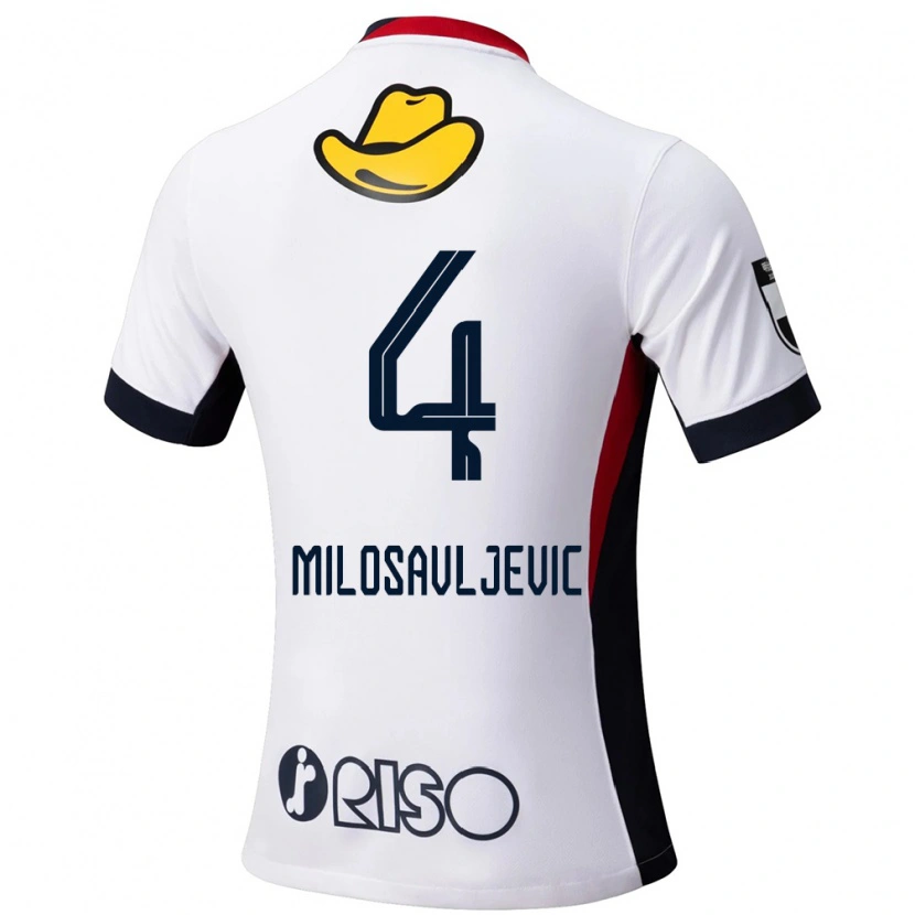 Danxen Femme Maillot Radomir Milosavljevic #4 Rouge Noir Tenues Extérieur 2025/26 T-Shirt