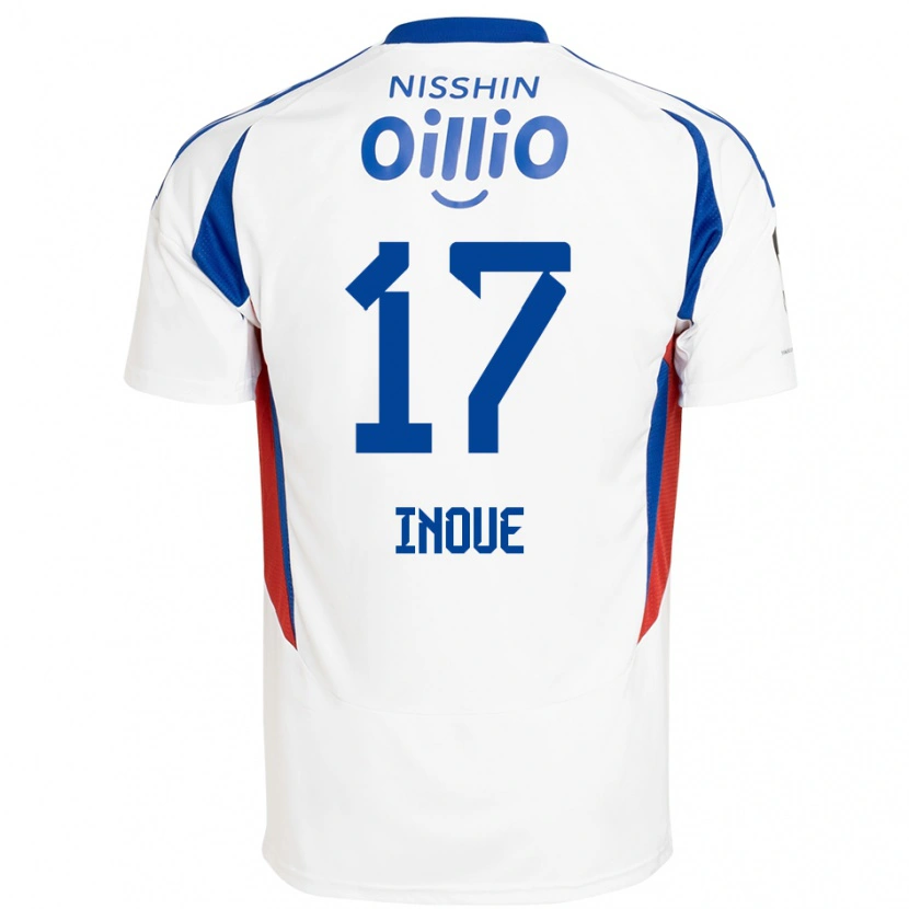 Danxen Femme Maillot Kenta Inoue #17 Blanc Bleu Royal Tenues Extérieur 2025/26 T-Shirt