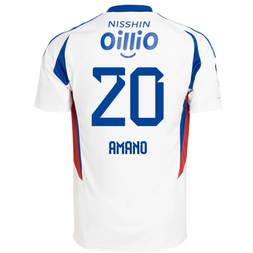 Danxen Femme Maillot Jun Amano #20 Blanc Bleu Royal Tenues Extérieur 2025/26 T-Shirt