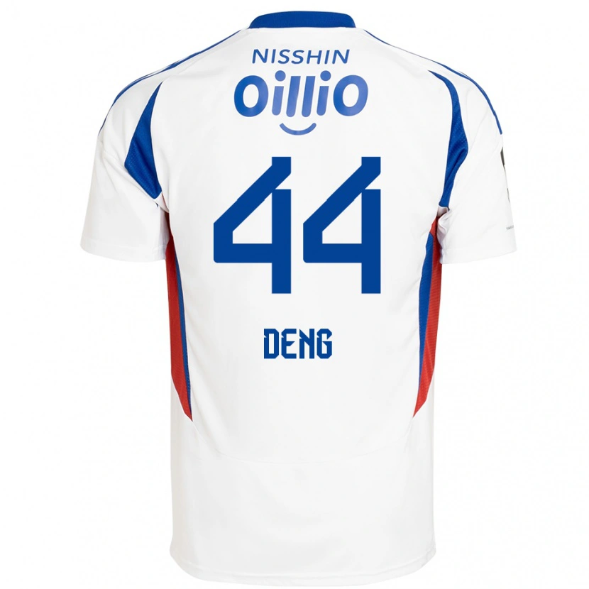 Danxen Femme Maillot Thomas Deng #44 Blanc Bleu Royal Tenues Extérieur 2025/26 T-Shirt