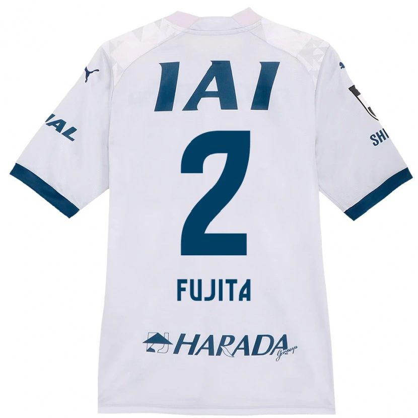 Danxen Femme Maillot Shunsuke Fujita #2 Blanc Bleu Royal Tenues Extérieur 2025/26 T-Shirt