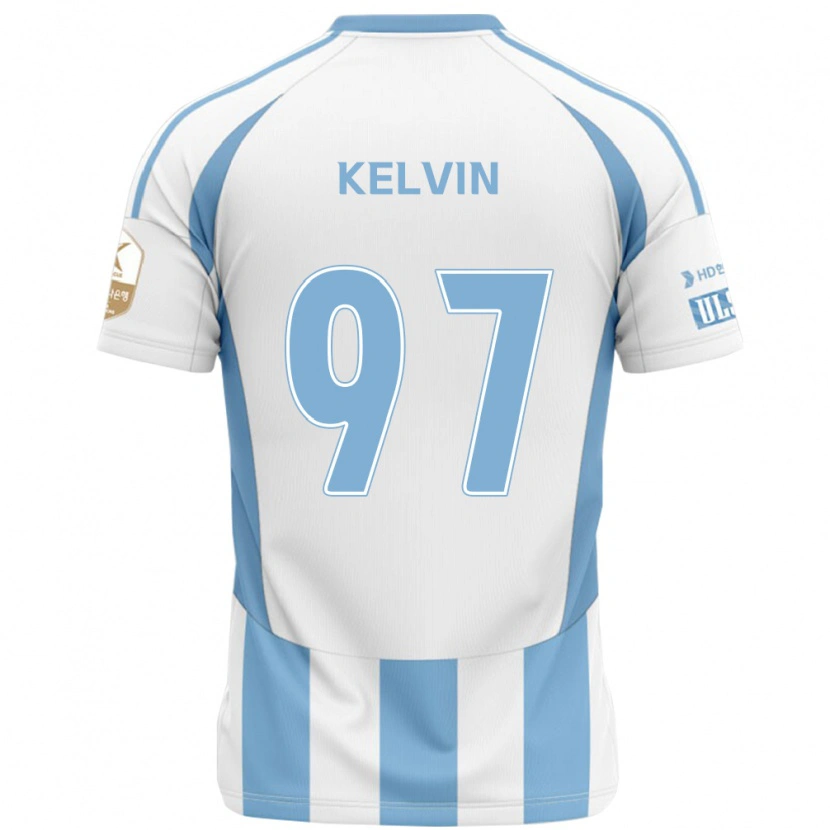 Danxen Femme Maillot Kelvin #97 Blanc Bleu Ciel Tenues Extérieur 2025/26 T-Shirt