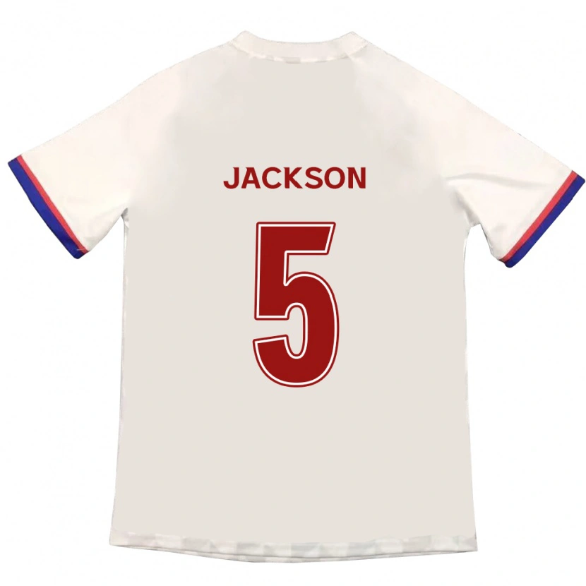 Danxen Femme Maillot Lachlan Jackson #5 Blanc Cassé Rouge Tenues Extérieur 2025/26 T-Shirt