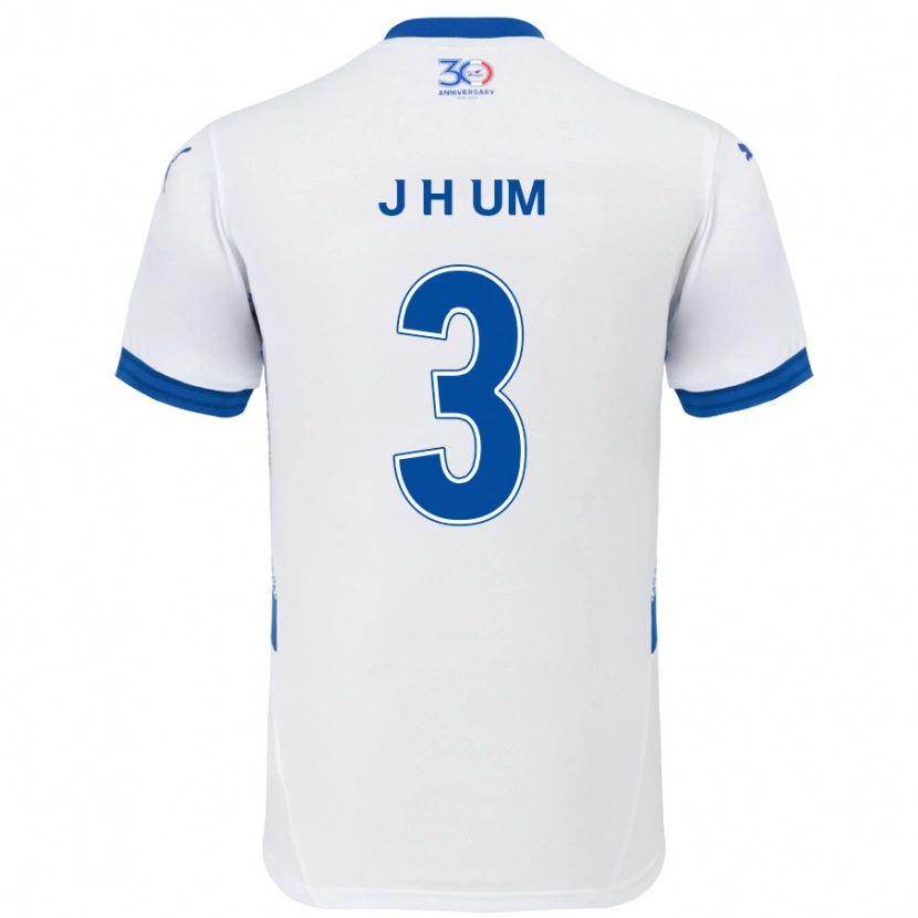 Danxen Femme Maillot Jung-Hyun Um #3 Blanc Bleu Royal Tenues Extérieur 2025/26 T-Shirt