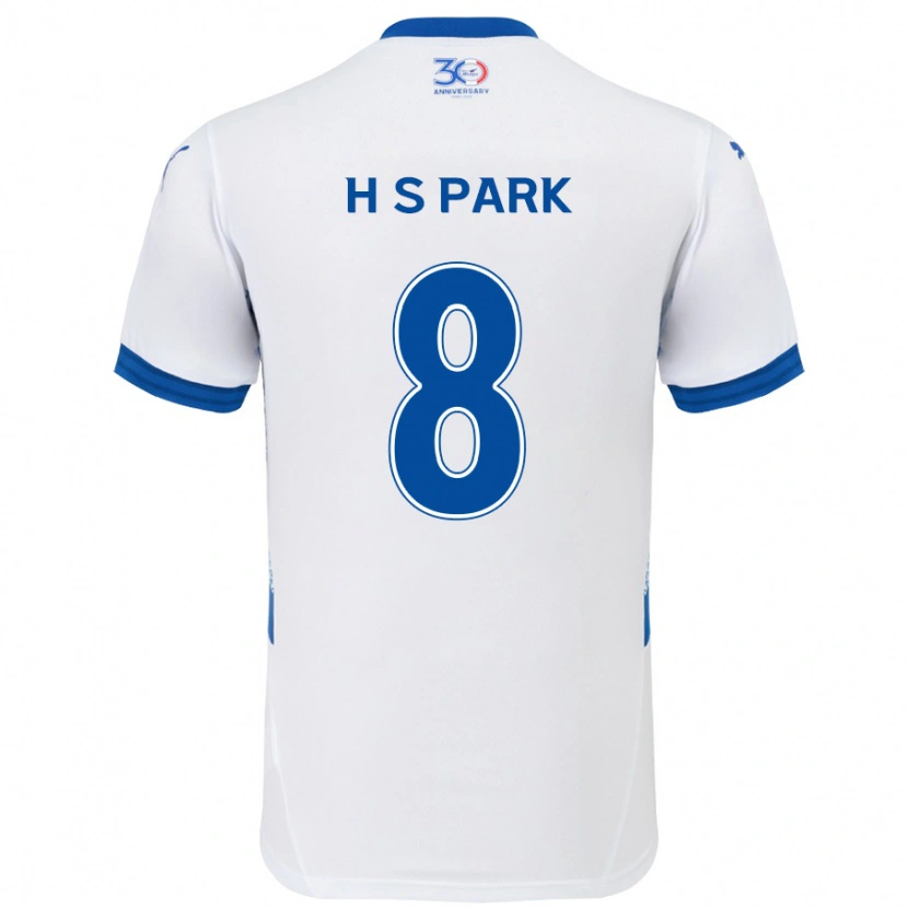 Danxen Femme Maillot Sang-Hyeok Park #8 Blanc Bleu Royal Tenues Extérieur 2025/26 T-Shirt