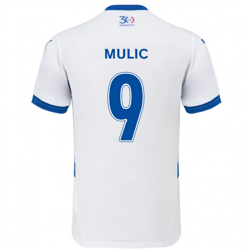 Danxen Femme Maillot Fejsal Mulic #9 Blanc Bleu Royal Tenues Extérieur 2025/26 T-Shirt