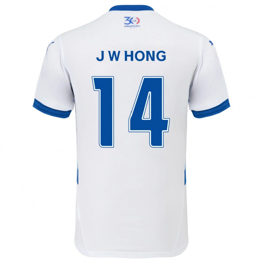 Danxen Femme Maillot Won-Jin Hong #14 Blanc Bleu Royal Tenues Extérieur 2025/26 T-Shirt