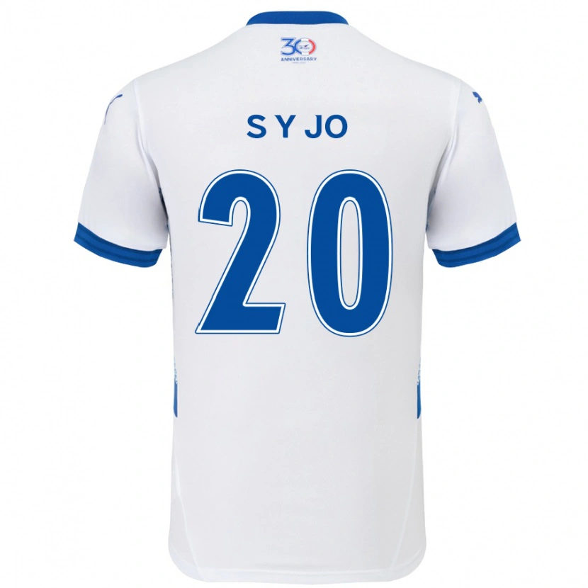 Danxen Femme Maillot Yun-Seong Jo #20 Blanc Bleu Royal Tenues Extérieur 2025/26 T-Shirt