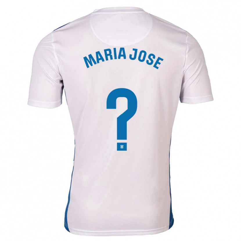 Danxen Femme Maillot María José Pérez González #0 Blanc Bleu Tenues Domicile 2025/26 T-Shirt