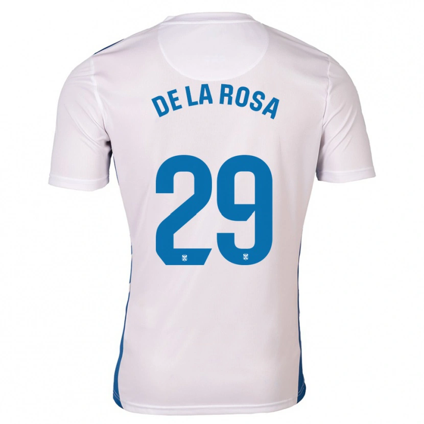 Danxen Femme Maillot Raúl De La Rosa #29 Blanc Bleu Tenues Domicile 2025/26 T-Shirt
