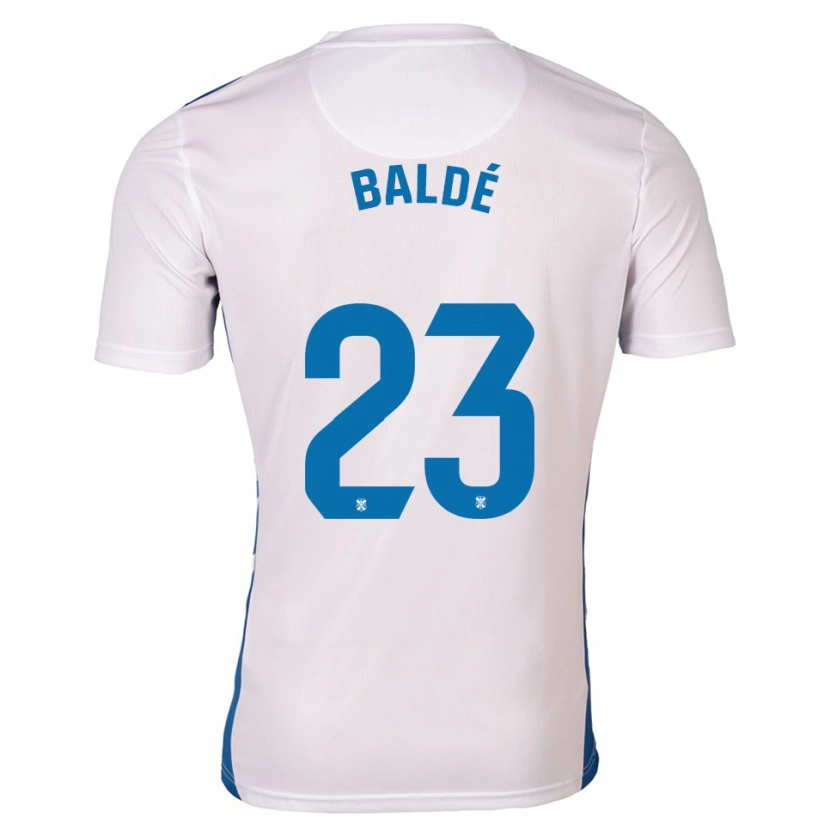 Danxen Femme Maillot Ibrahim Baldé #23 Blanc Bleu Tenues Domicile 2025/26 T-Shirt