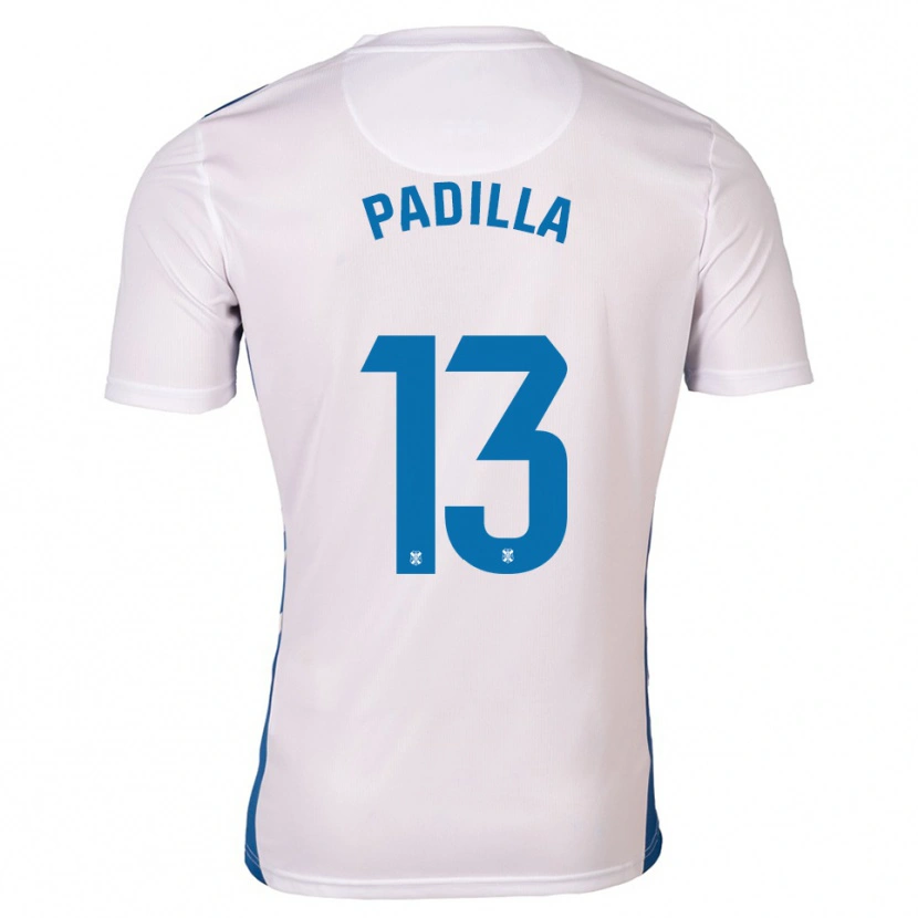Danxen Femme Maillot Alejandro Padilla #13 Blanc Bleu Tenues Domicile 2025/26 T-Shirt