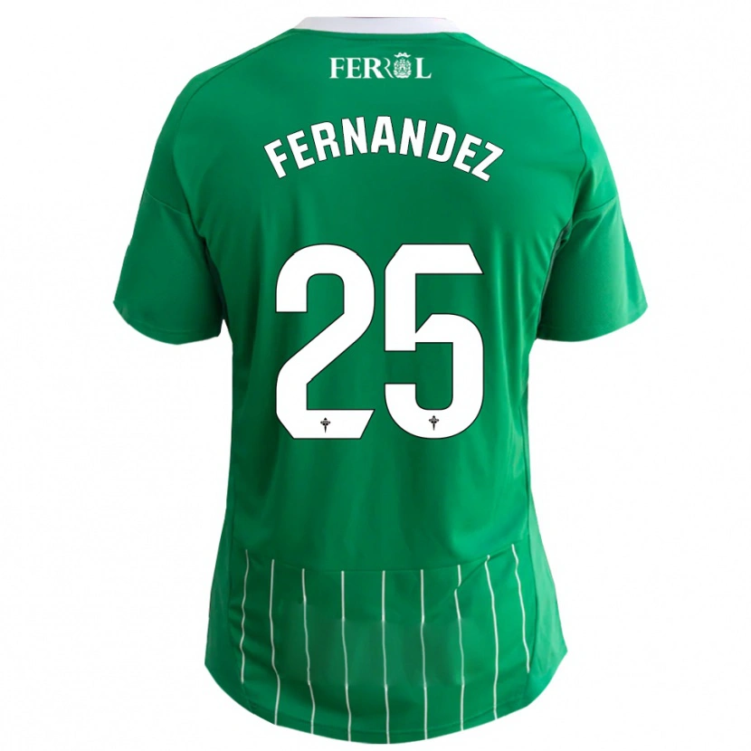 Danxen Femme Maillot César Fernández #25 Vert Blanc Tenues Domicile 2025/26 T-Shirt