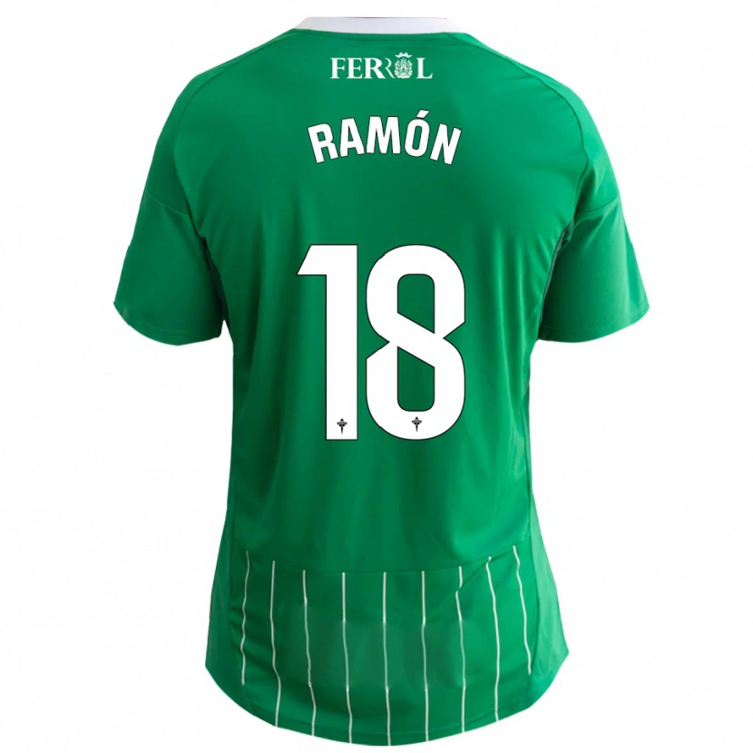 Danxen Femme Maillot Álvaro Ramón #18 Vert Blanc Tenues Domicile 2025/26 T-Shirt