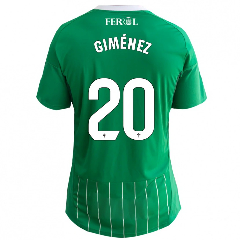 Danxen Femme Maillot Álvaro Giménez #20 Vert Blanc Tenues Domicile 2025/26 T-Shirt