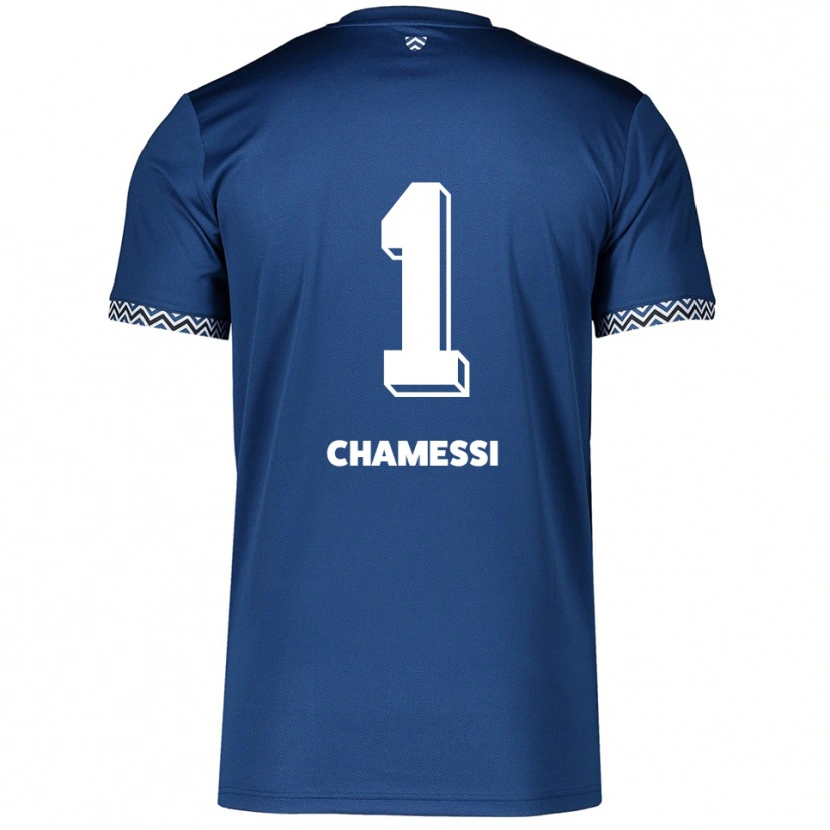 Danxen Femme Maillot Ian Chamessi #1 Marine Blanc Tenues Domicile 2025/26 T-Shirt