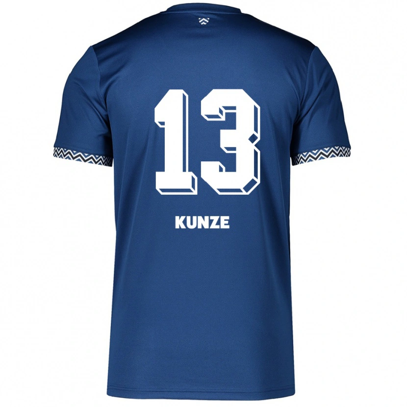 Danxen Femme Maillot Lukas Kunze #13 Marine Blanc Tenues Domicile 2025/26 T-Shirt