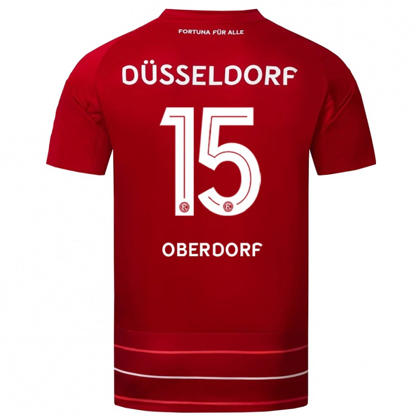 Danxen Femme Maillot Tim Oberdorf #15 Rouge Blanc Tenues Domicile 2025/26 T-Shirt