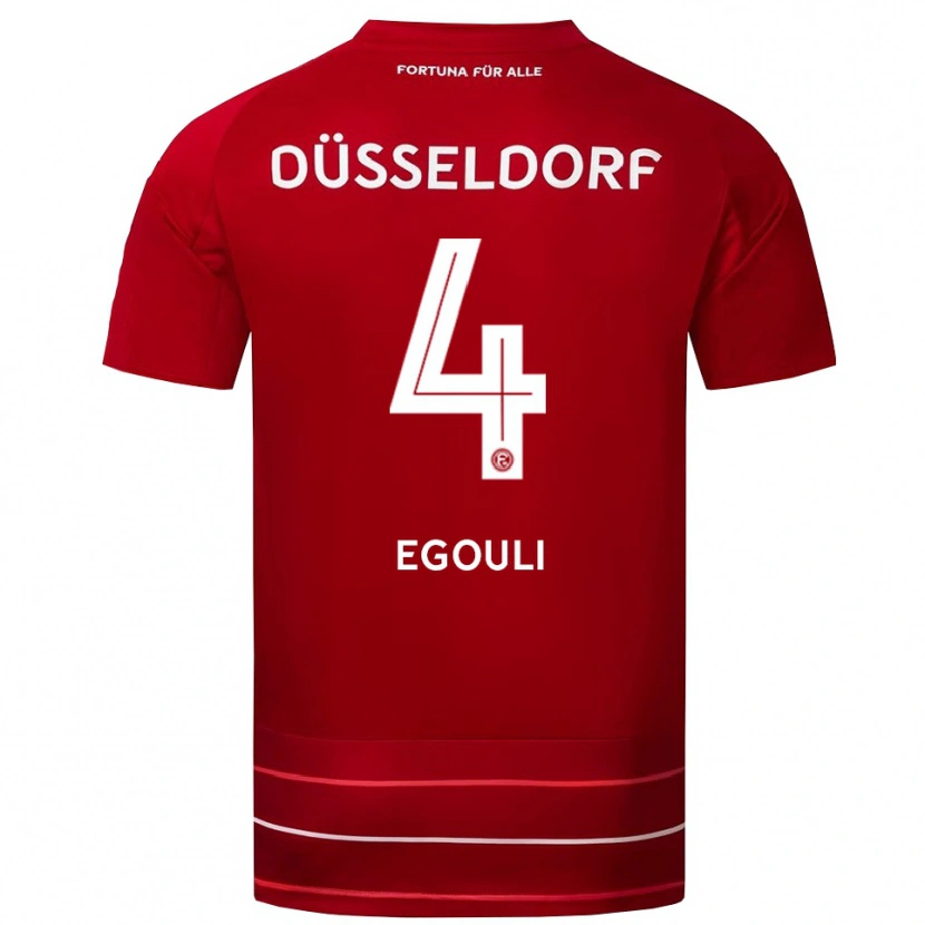 Danxen Femme Maillot Elias Egouli #4 Rouge Blanc Tenues Domicile 2025/26 T-Shirt