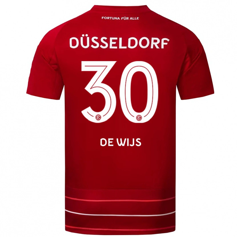 Danxen Femme Maillot Jordy De Wijs #30 Rouge Blanc Tenues Domicile 2025/26 T-Shirt