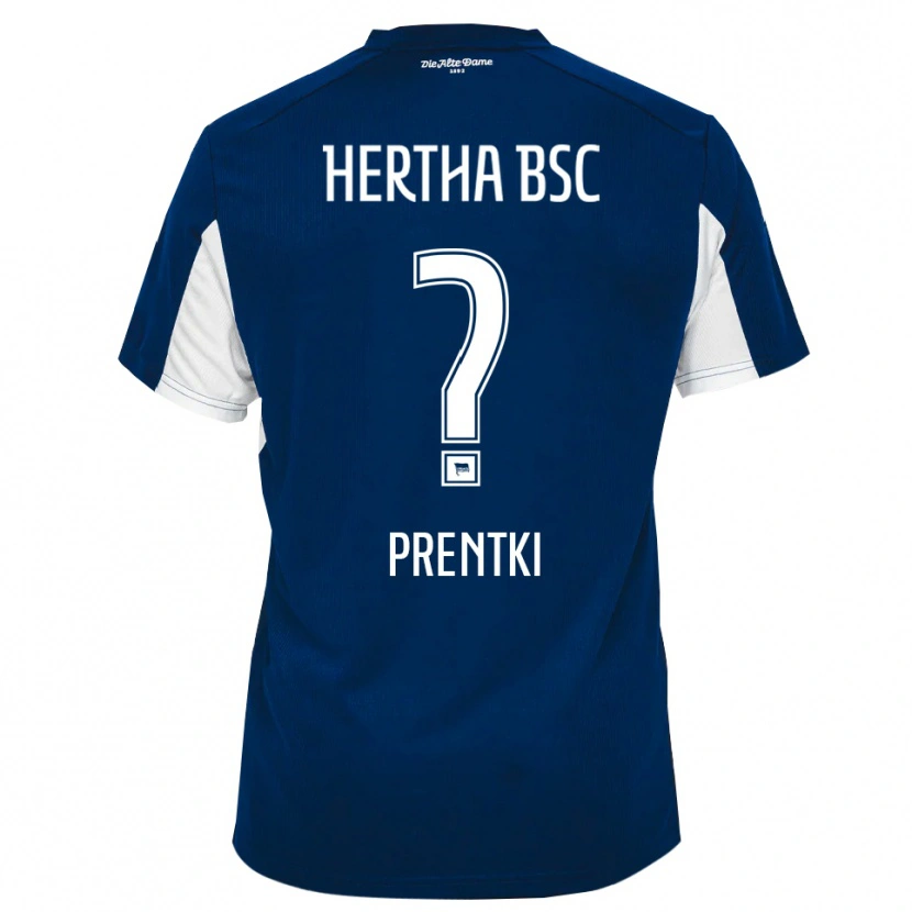 Danxen Femme Maillot Artur Prentki #0 Blanc Bleu Tenues Domicile 2025/26 T-Shirt