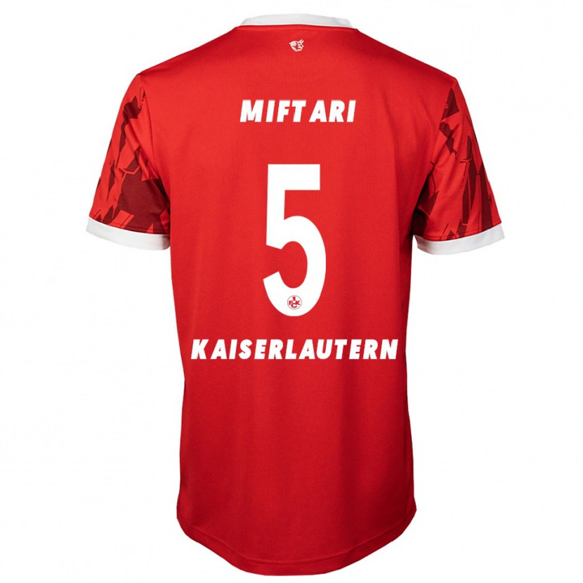 Danxen Femme Maillot Drini Miftari #5 Rouge Blanc Tenues Domicile 2025/26 T-Shirt
