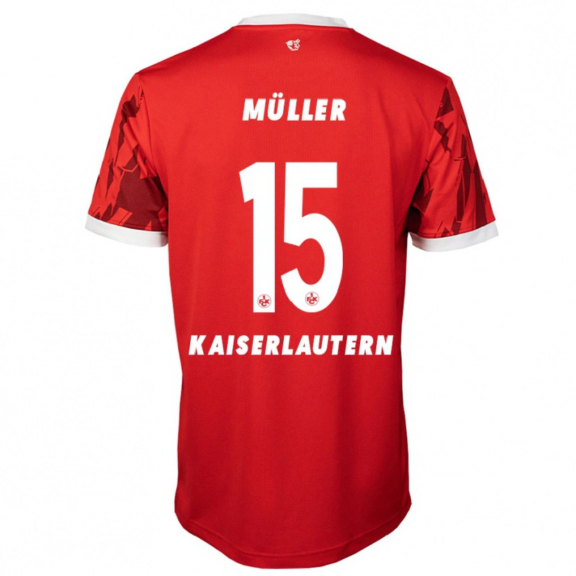 Danxen Femme Maillot Erik Müller #15 Rouge Blanc Tenues Domicile 2025/26 T-Shirt