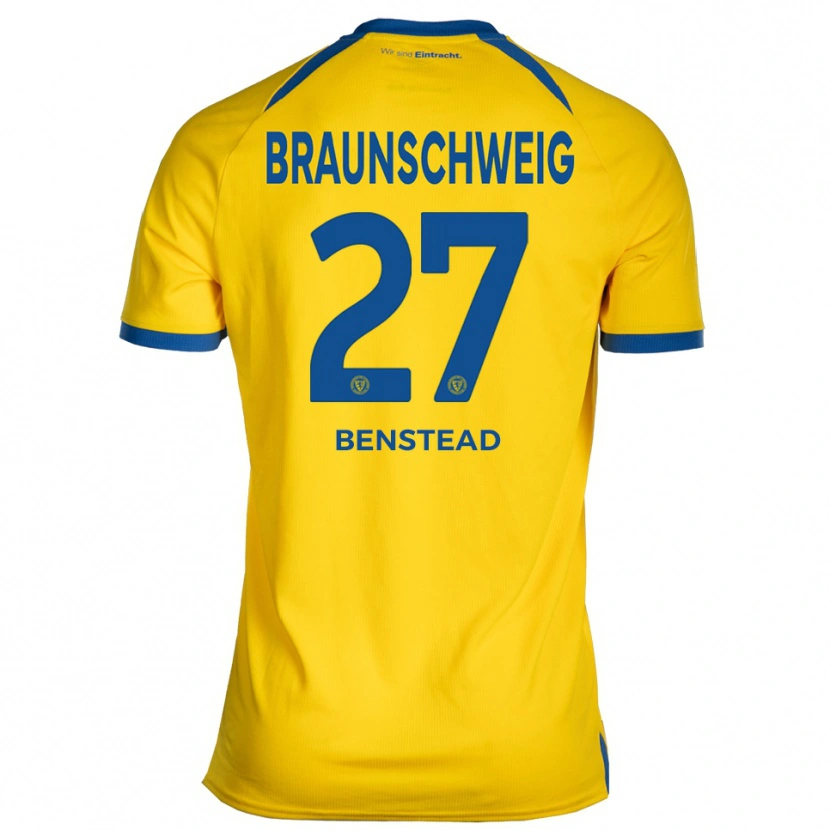 Danxen Femme Maillot Jakob Benstead #27 Jaune Bleu Tenues Domicile 2025/26 T-Shirt
