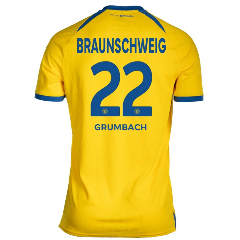 Danxen Femme Maillot Mason Grumbach #22 Jaune Bleu Tenues Domicile 2025/26 T-Shirt