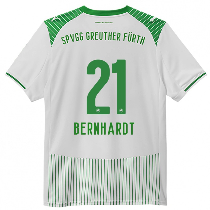 Danxen Femme Maillot Luca Bernhardt #21 Blanc Vert Tenues Domicile 2025/26 T-Shirt