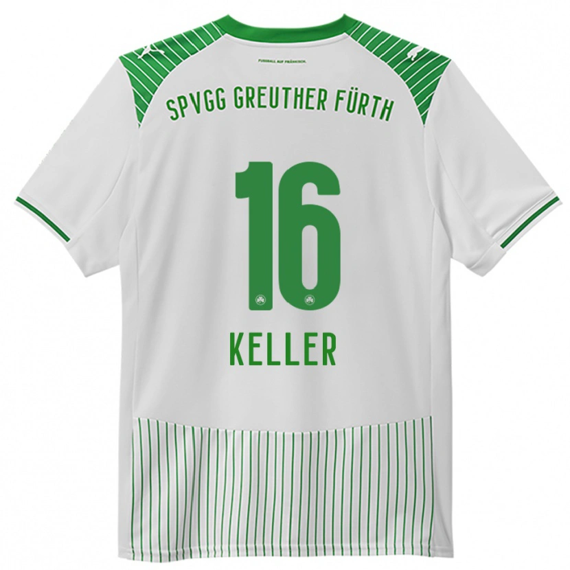 Danxen Femme Maillot Aaron Keller #16 Blanc Vert Tenues Domicile 2025/26 T-Shirt