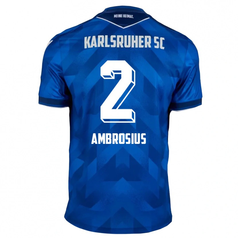 Danxen Femme Maillot Emilio Ambrosius #2 Bleu Blanc Tenues Domicile 2025/26 T-Shirt