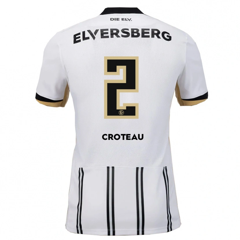 Danxen Femme Maillot Jenna Croteau #2 Blanc Noir Tenues Domicile 2025/26 T-Shirt