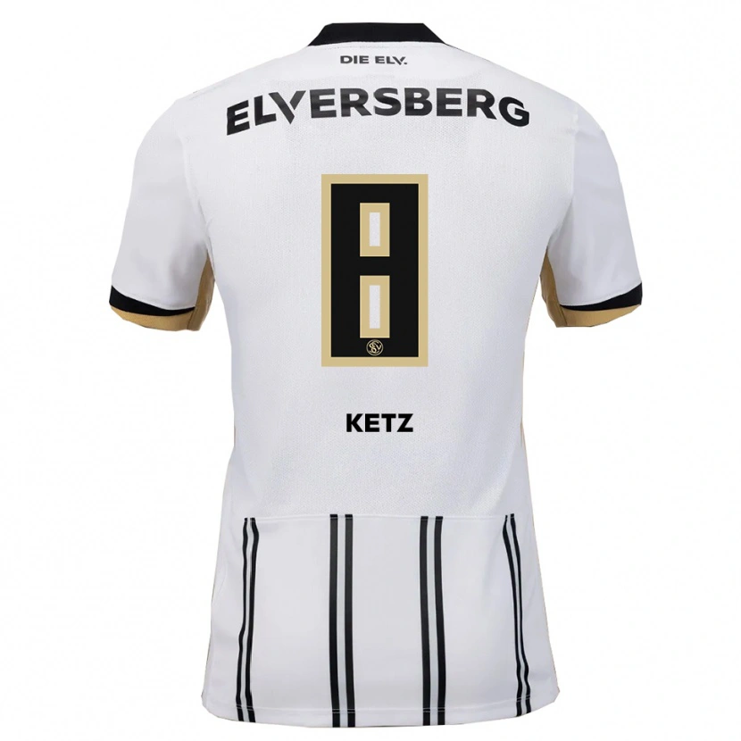 Danxen Femme Maillot Maas Ketz #8 Blanc Noir Tenues Domicile 2025/26 T-Shirt