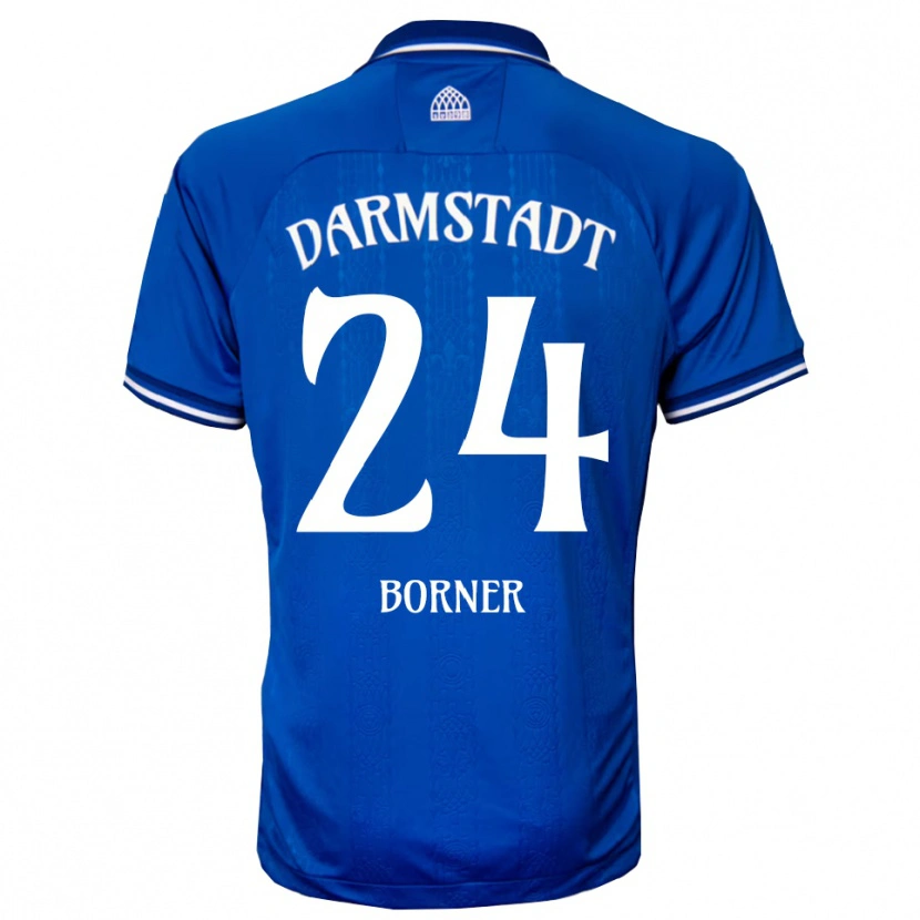 Danxen Femme Maillot Benedikt Börner #24 Bleu Blanc Tenues Domicile 2025/26 T-Shirt