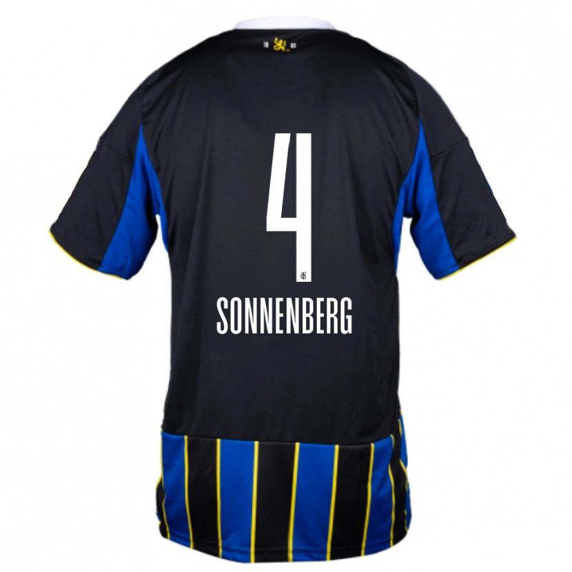 Danxen Femme Maillot Sven Sonnenberg #4 Bleu Noir Jaune Tenues Domicile 2025/26 T-Shirt