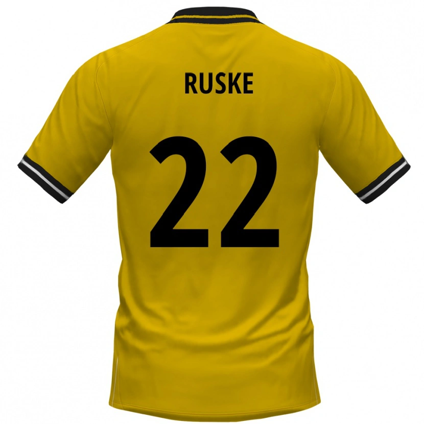 Danxen Femme Maillot Neo Ruske #22 Jaune Noir Tenues Domicile 2025/26 T-Shirt