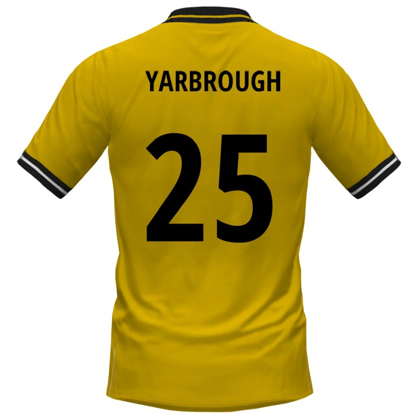 Danxen Femme Maillot Lamar Yarbrough #25 Jaune Noir Tenues Domicile 2025/26 T-Shirt