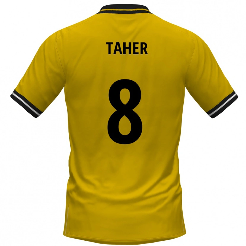 Danxen Femme Maillot Kanischka Taher #8 Jaune Noir Tenues Domicile 2025/26 T-Shirt