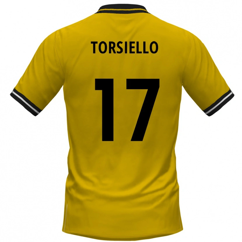 Danxen Femme Maillot Fabio Torsiello #17 Jaune Noir Tenues Domicile 2025/26 T-Shirt