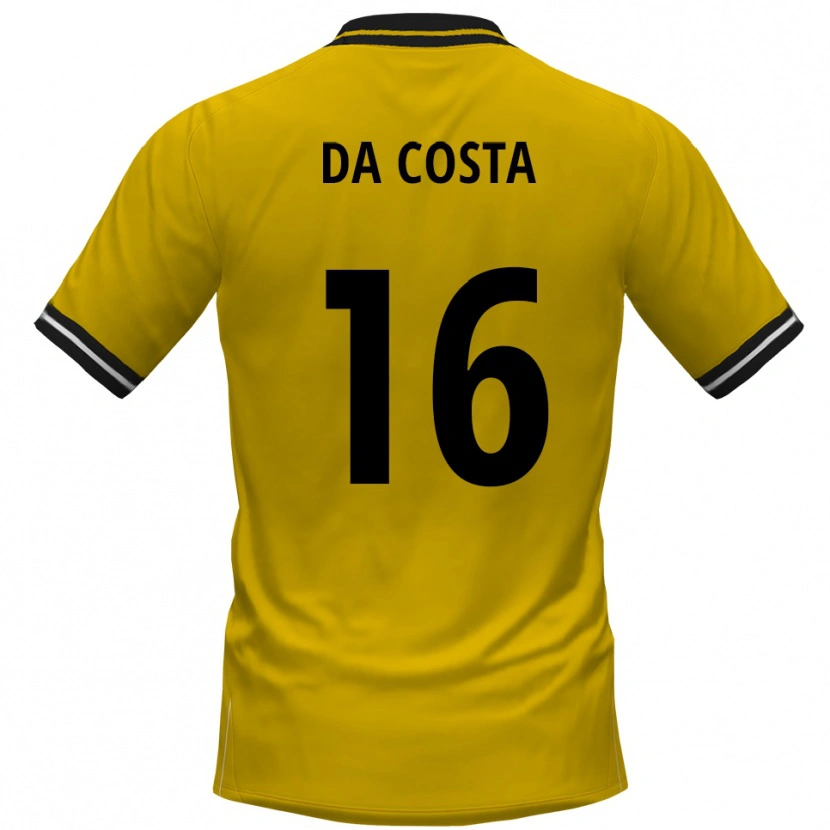 Danxen Femme Maillot Fabricio Sylva Da Costa #16 Jaune Noir Tenues Domicile 2025/26 T-Shirt