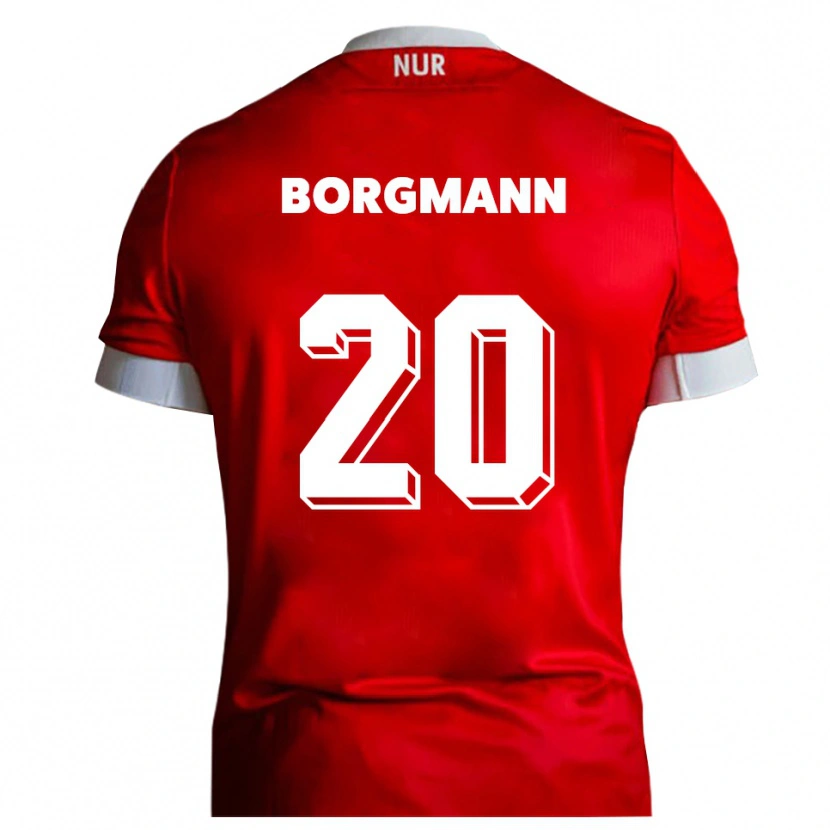 Danxen Femme Maillot Axel Borgmann #20 Rouge Blanc Tenues Domicile 2025/26 T-Shirt