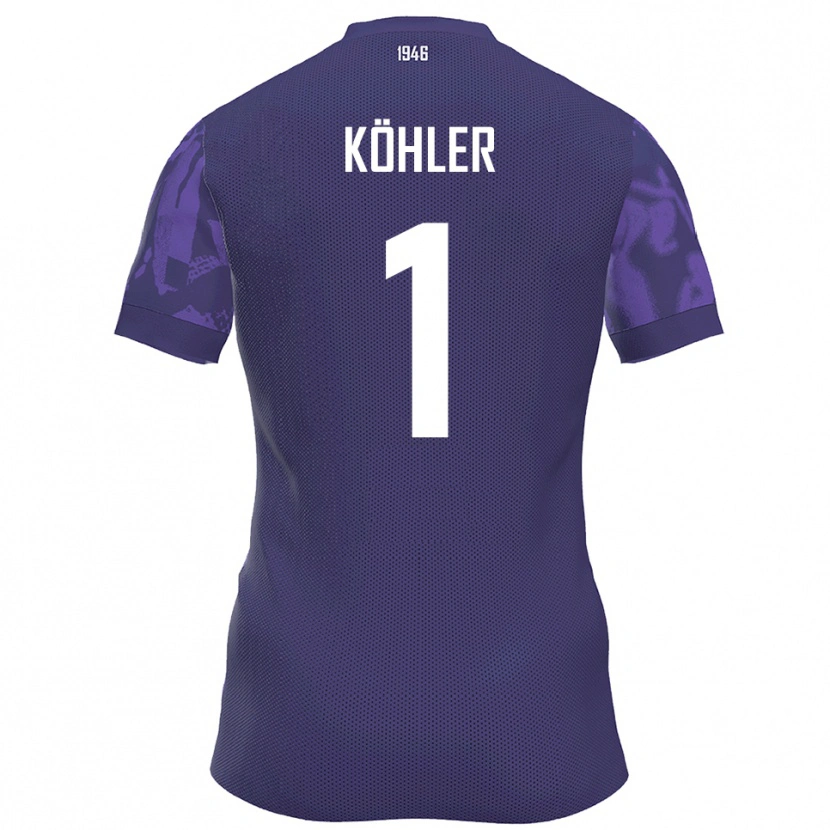 Danxen Femme Maillot Lucas Köhler #1 Violet Blanc Tenues Domicile 2025/26 T-Shirt