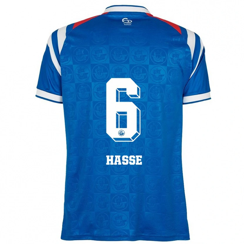 Danxen Femme Maillot Matti Hasse #6 Bleu Blanc Rouge Tenues Domicile 2025/26 T-Shirt