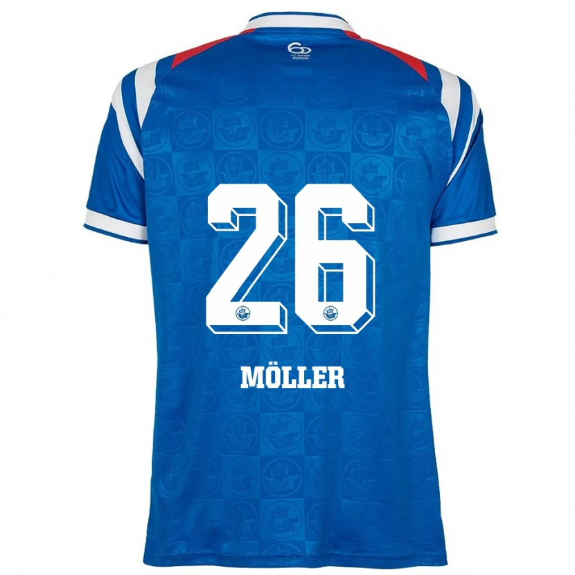 Danxen Femme Maillot Andreas Möller #26 Bleu Blanc Rouge Tenues Domicile 2025/26 T-Shirt