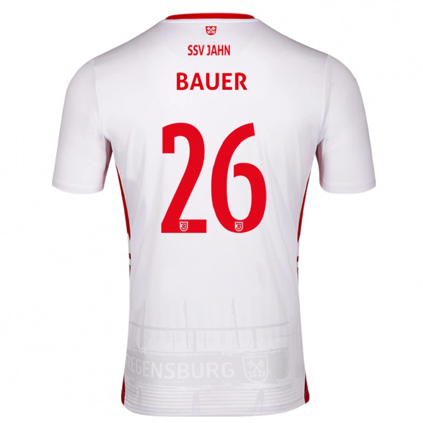 Danxen Femme Maillot Benedikt Bauer #26 Blanc Rouge Tenues Domicile 2025/26 T-Shirt