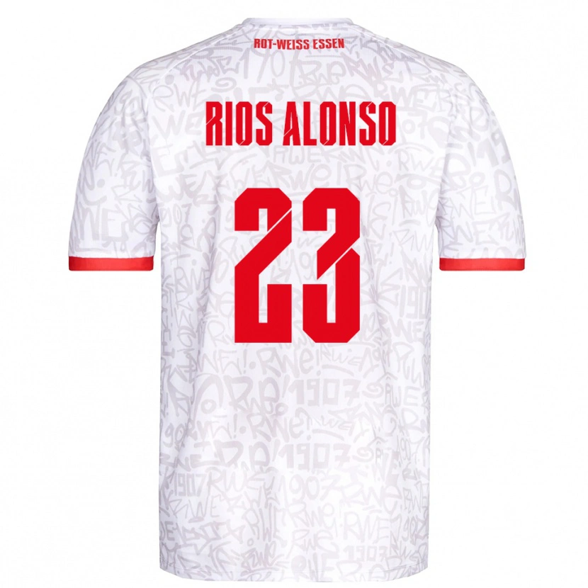 Danxen Femme Maillot José Enrique Ríos Alonso #23 Blanc Rouge Tenues Domicile 2025/26 T-Shirt