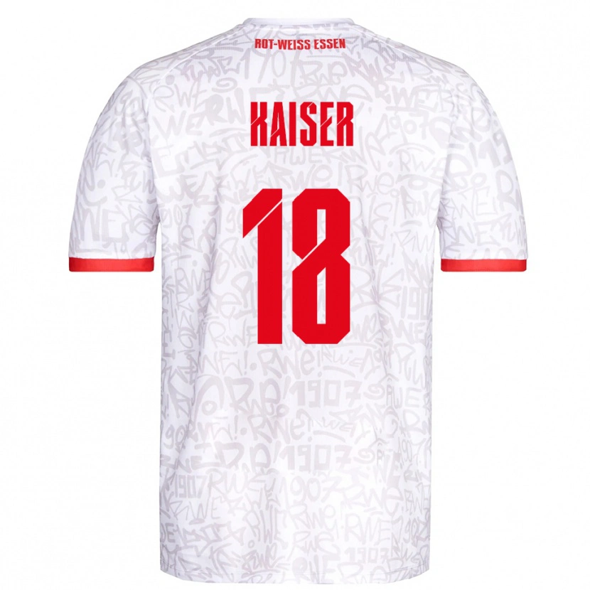 Danxen Femme Maillot Nils Kaiser #18 Blanc Rouge Tenues Domicile 2025/26 T-Shirt