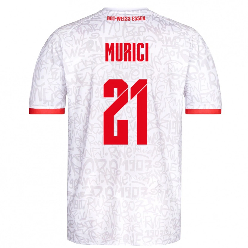 Danxen Femme Maillot Leard Murici #21 Blanc Rouge Tenues Domicile 2025/26 T-Shirt